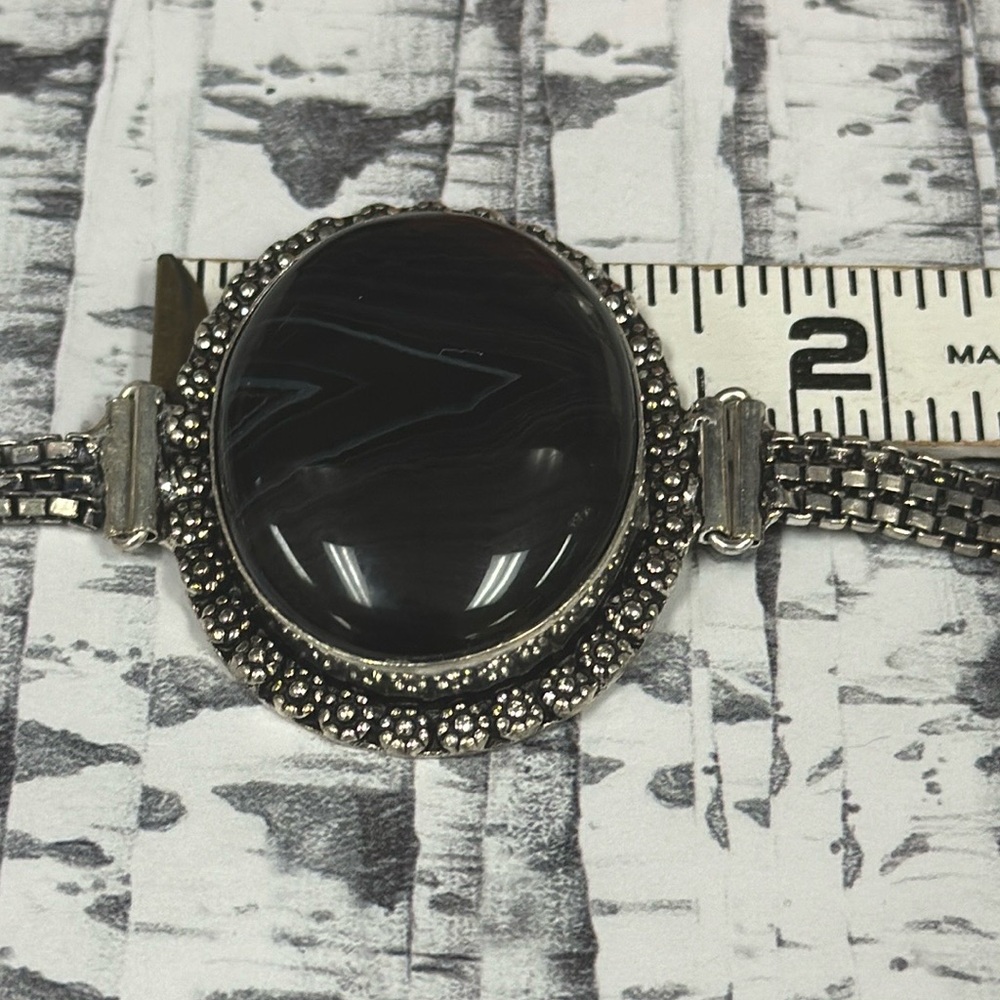 Botswana Agate Silver Bracelet - image 8